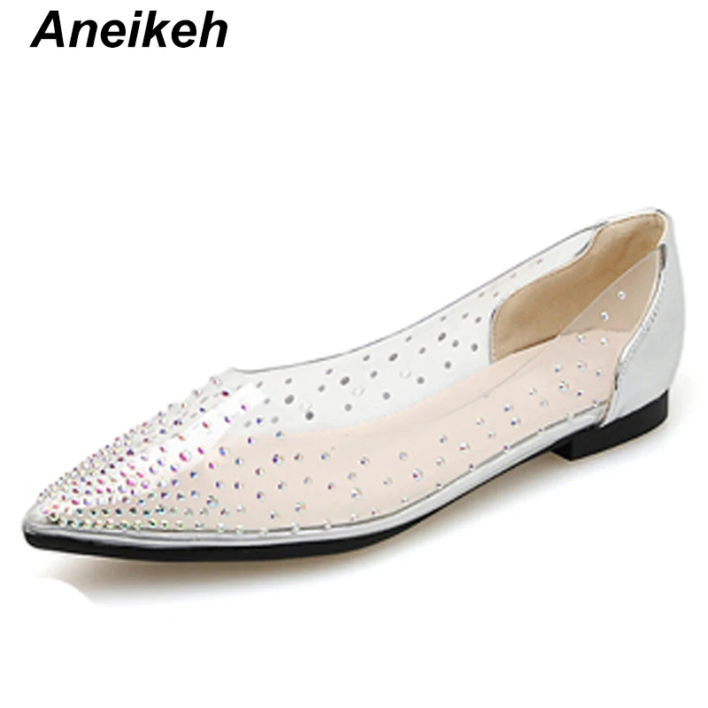 Silver Aneikeh/ г.; выразительные Модные прозрачные женские босоножки из пвх; туфли-лодочки на высоком каблуке; туфли-лодочки с острым носком; слипоны; Размеры 35-40 - Цвет: Silver