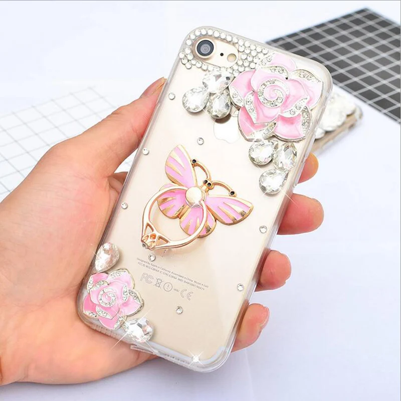 Soft Edge TPU+PC Acrylic Unique phone shell fashion Bling Diamond Luxury Glitter DIY Handmade Cute Case Cover For OPPO R9 Plus |