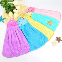 quick drying smiling cartoon soft hand towels kitchen towel coral velvet absorbent lint free cloth dishcloths