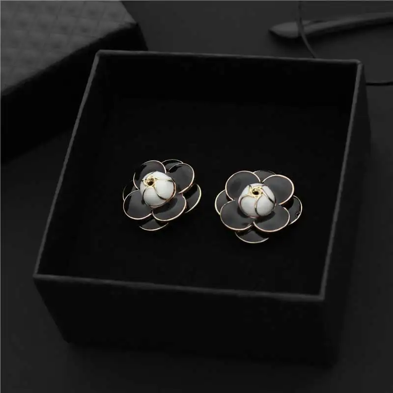 Новое поступление модные темпераментные серьги в виде цветка камелии корейские
