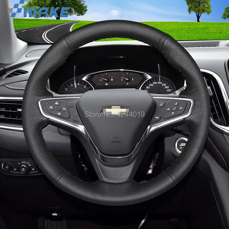 Кожаная накладка на руль для Chevrolet Malibu XL Equinox Sport черная замша/отверстие Ручное