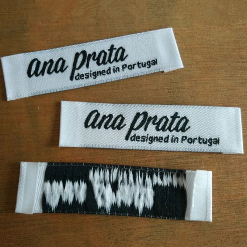 Название магазина на заказ черная ткань тканая этикетка рубашка/платье размер