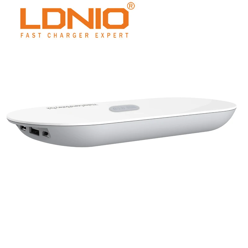 no pedestal 10000mh LDNIO PW1003 5000 мАч Беспроводной Зарядное устройство USB литий-полимерный тонкий Powerbank с выходным портом для Xiaomi iPhone мобильного телефона - Тип штекера: no pedestal 10000mh