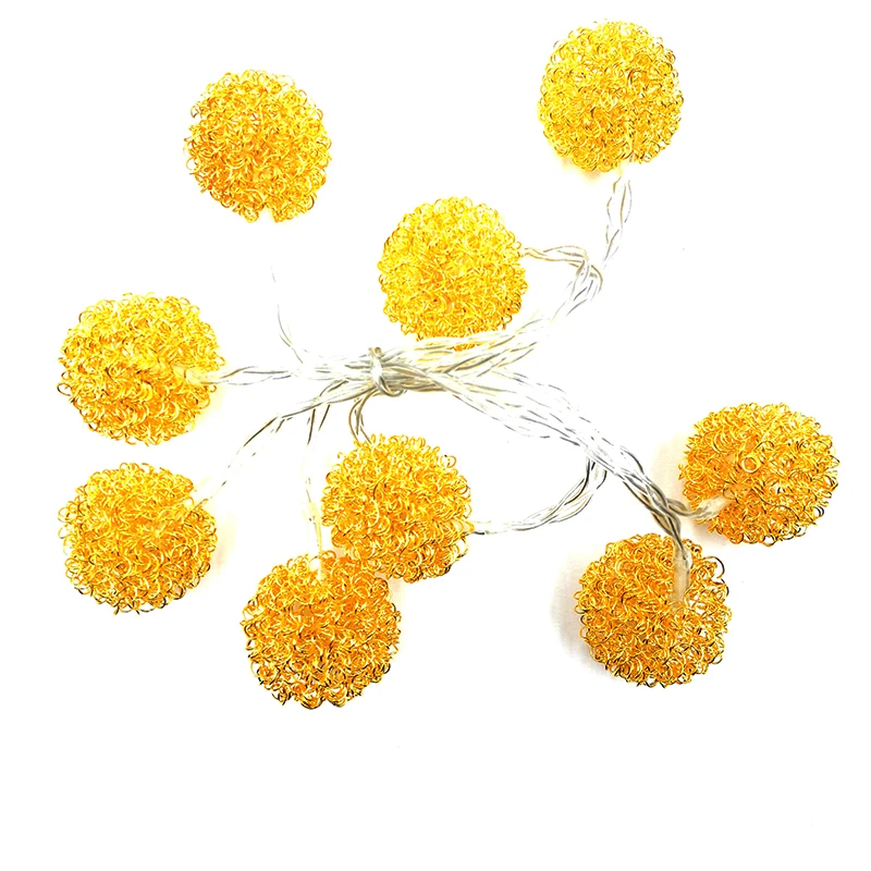 Wedding Ball LED String Lighting Holiday Party AA power Fairy Lights Metal Balls decortaive lamp for Indoor Decoration IY310220 | Лампы и