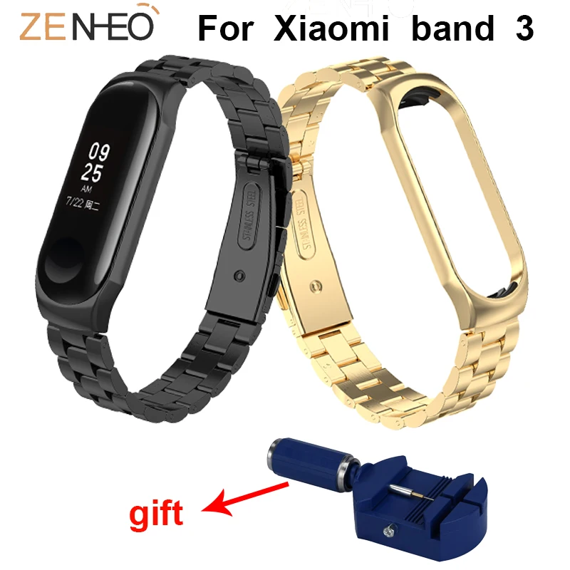 Stainless steel watch band For Xiaomi Mi Band 3/4 bracelet Wrist bands Replacement for MiBand 3 watchband watches strap | Наручные часы