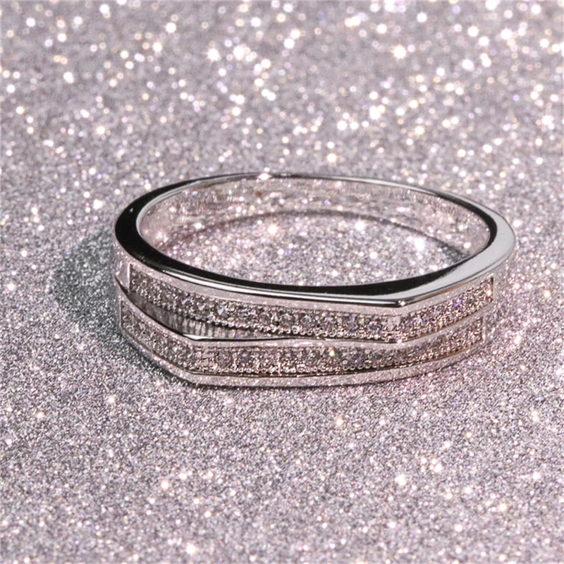 ROMAD Bling двухслойная Корона микро круглые фианиты кольца для вечеринок