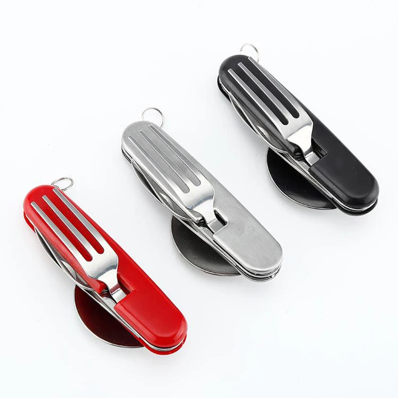 Походный набор посуды для пикника портативный складной нож столовых приборов