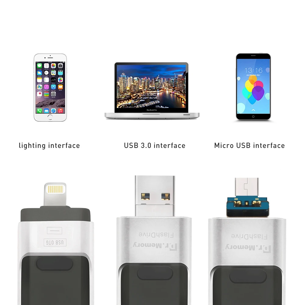 3в1 OTG USB флеш-диск, карта памяти для iPhone 6S 7 Plus, планшет, флешка, 4 ГБ, 8 ГБ, 16 ГБ, 32 ГБ, флешка для IOS, Android, мобильный телефон