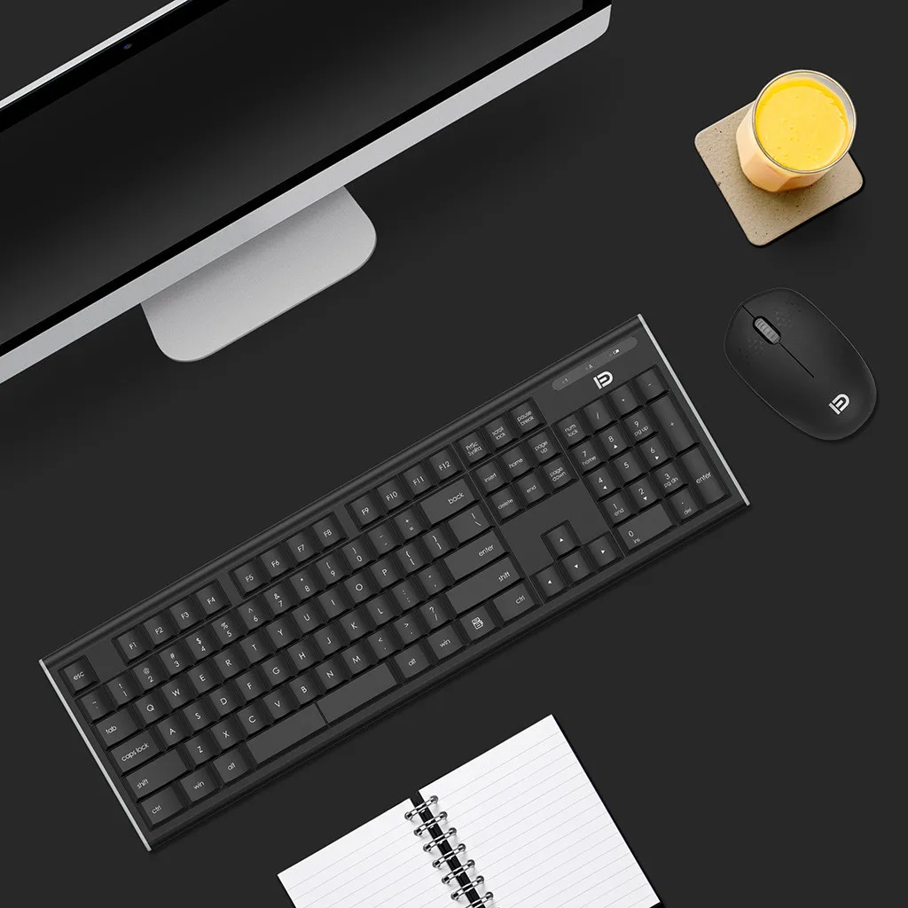 Ультратонкая беспроводная клавиатура и мышь комбо с малошумной беспроводной