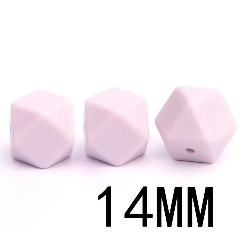 lilac purple63 50 шт Силиконовые бусы для прорезывания зубов шестигранник 14 мм силиконовые жевательные бусины ожерелье зубы Diy Ювелирные изделия запчасти пищевой силиконовый бисер - Цвет: lilac purple63