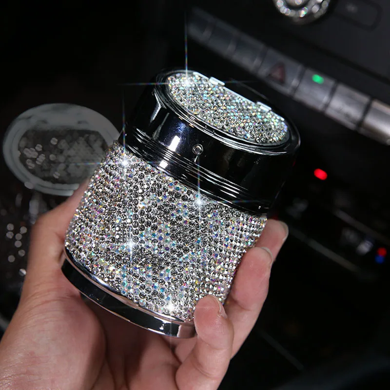 Алмазная автомобильная пепельница блестящая с крышкой для автомобиля отличный