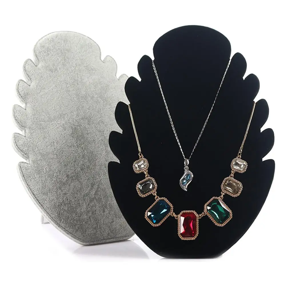 

1 pc Necklace Showing Stand Flame Shape Velvet Pendants Neck Chain Jewelry Display Rack Organizer Holder Shelf