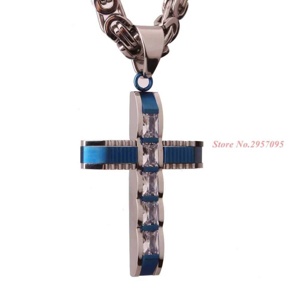 Ожерелье из нержавеющей стали с подвеской в виде Креста Иисуса Христа