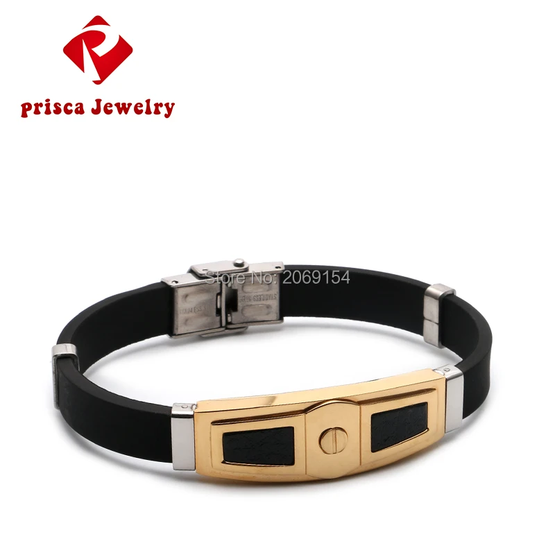 Браслет мужской роскошный брендовый модный силиконовый браслет нержавеющая