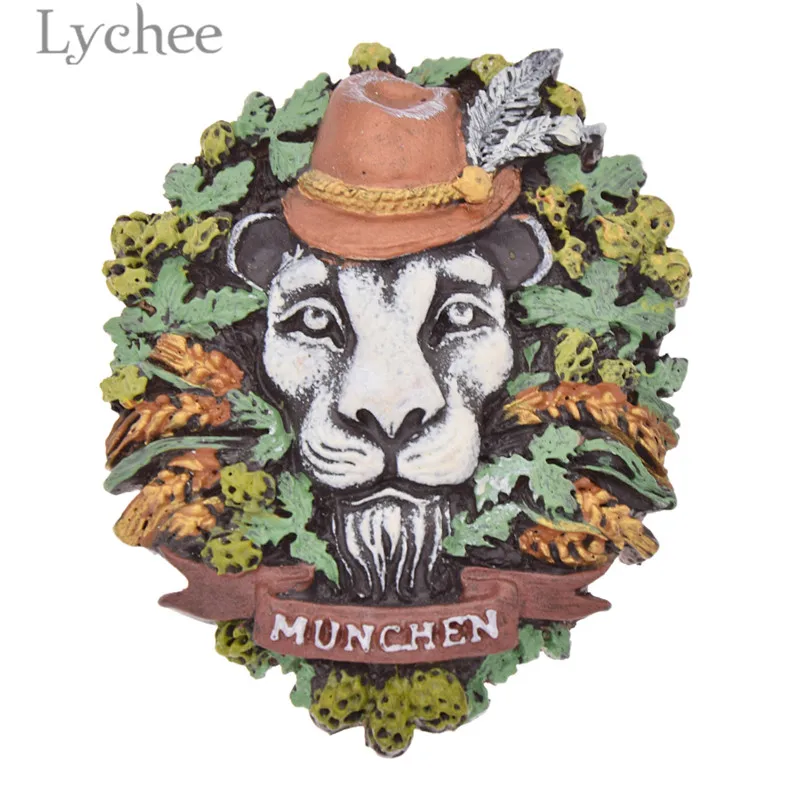 Lychee 1 шт. магнит на холодильник из смолы в виде льва креативный 3D украшение для