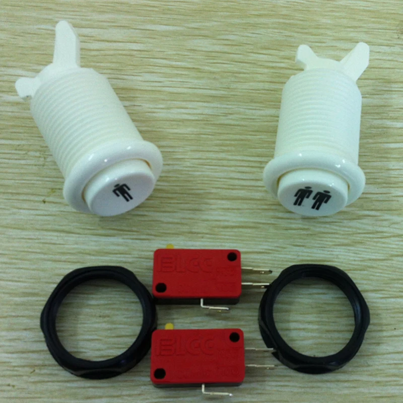 

1 pair of American Happ style LOGO 1/2 player 1P 2P Start Push Buttons with Micro-switch for arcade game parts