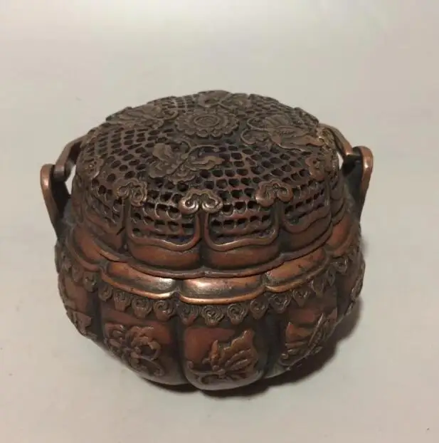 

Collection archaize brass Pumpkin shape butterfly Incense burner