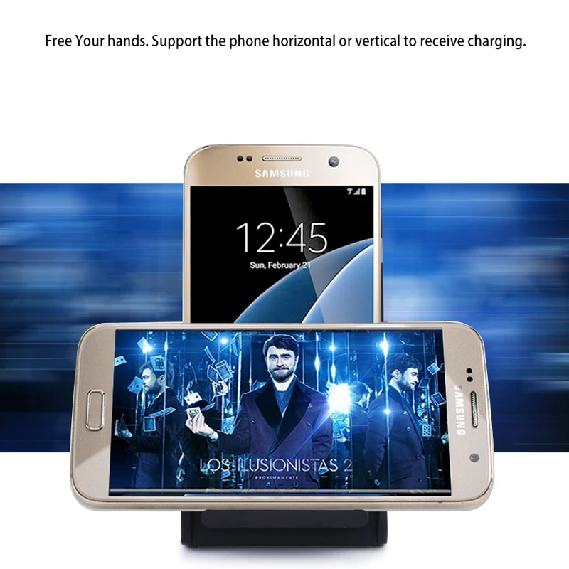 QI Беспроводной Зарядное устройство кронштейн для Samsung Galaxy S6 S7 Edge S8 Plus адаптер 3