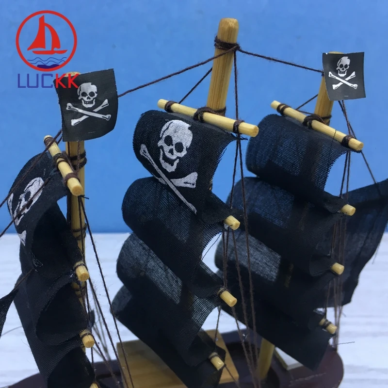 LUCKK 20 см ручной работы Пиратская деревянная модель корабль череп домашний