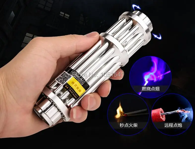 

HOT! High power Military 500W 500000m Blue laser pointer 450nm Flashlight Light burning match/dry wood/black Burn Cigarettes