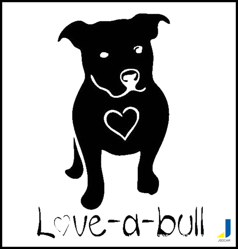 Hot Selling New Cute Funny Cartoon Love A Bull Pitbull Stickers Car Waterproof Reflective Bulldog JSD-2070 | Автомобили и