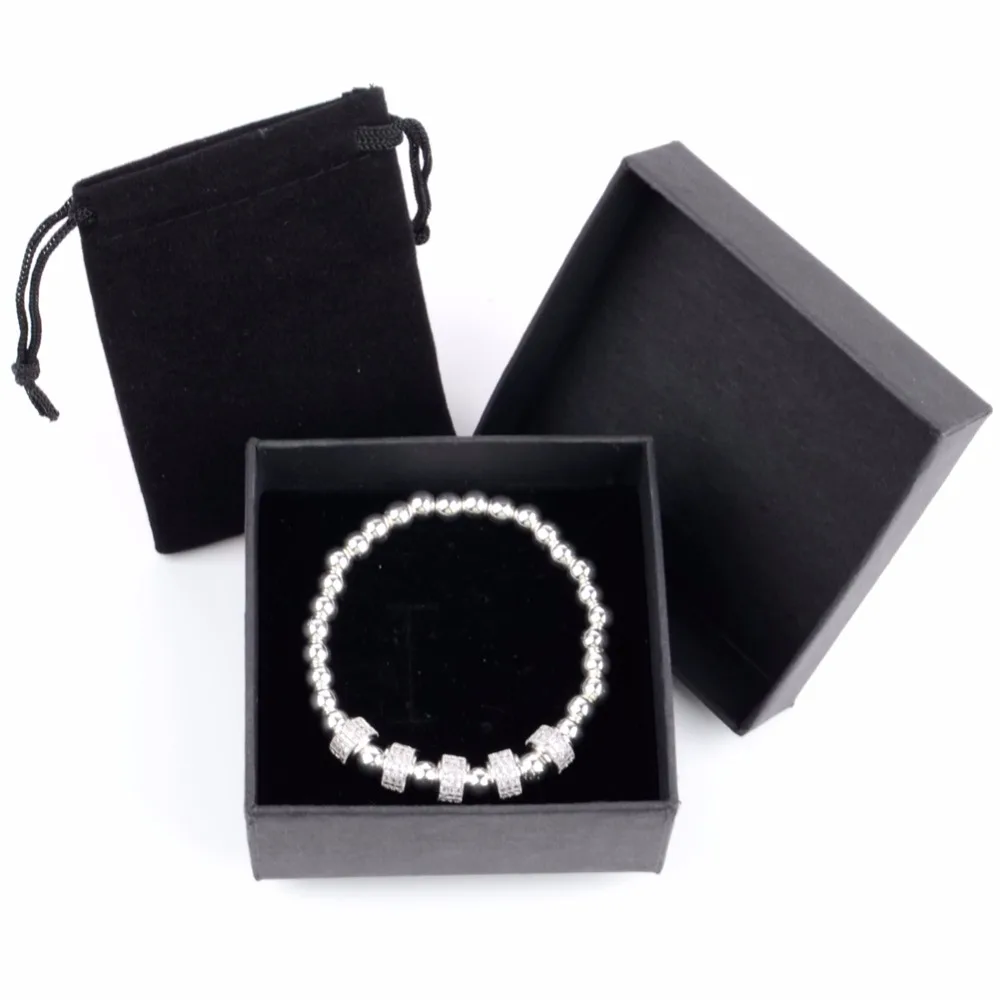 Luxury CZ Tube Charm Bracelet Men Wristband Natural Stone Hematite Beaded Bracelets Bangles Women Jewelry Father's Day gift | Украшения