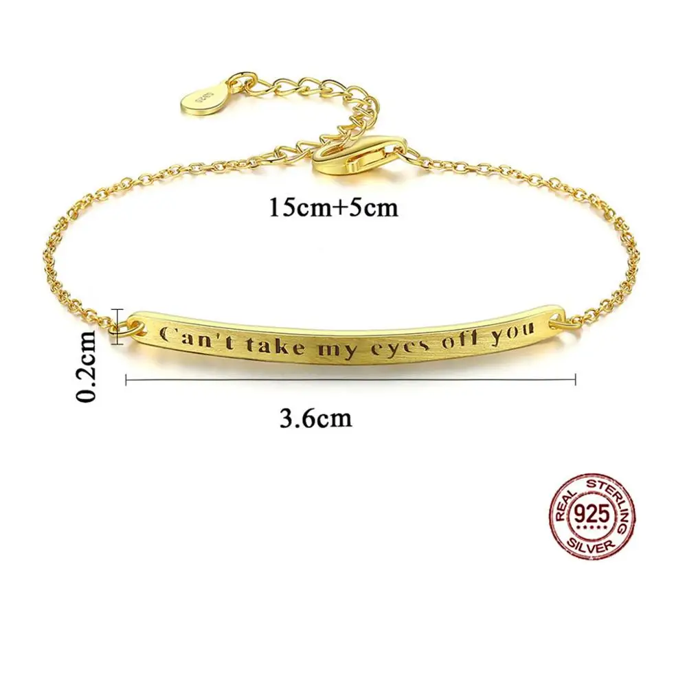 Can't Take My Eyes Off You Romantic Bracelets for Female 925 Sterling Silver Gold Bracelet Dropshipping SP236 | Украшения и