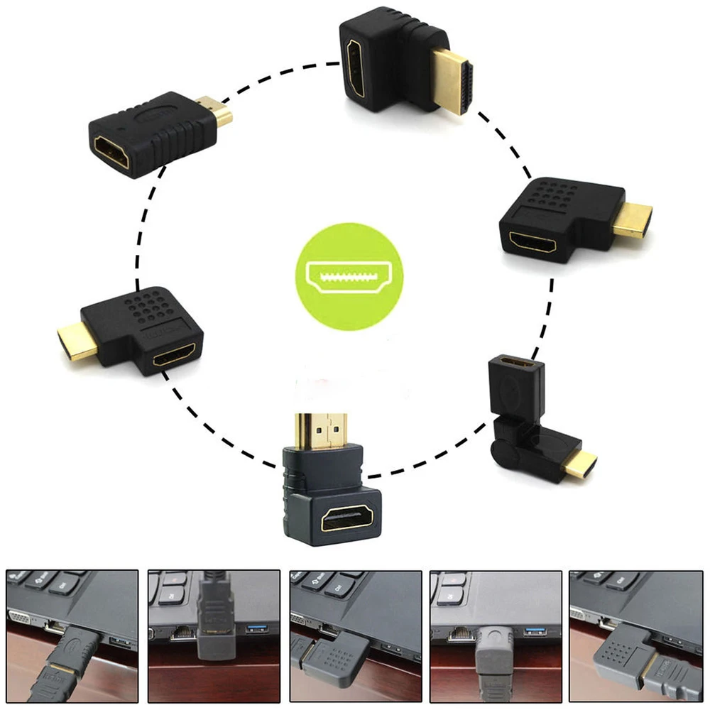 Адаптер для кабеля HDMI Папа 1 шт. преобразователь удлинитель угол 90 градусов 270 HDTV