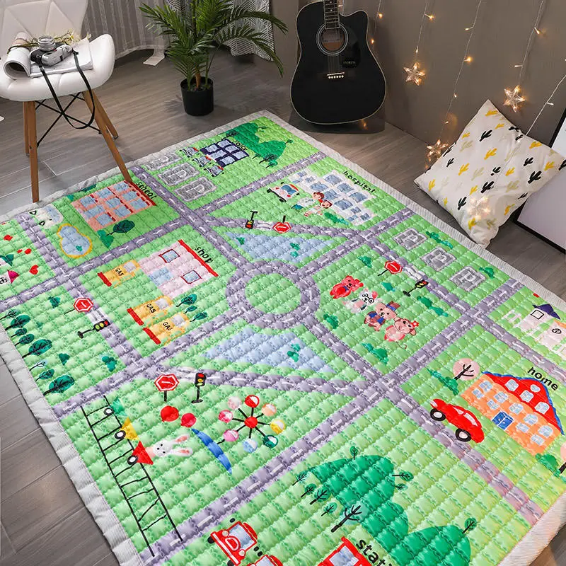 TREENDPOOL детский хлопковый игровой коврик, детский игровой коврик 150x200 см Ludo, машинная стирка, коврики для гостиной/спальни, противоскользящие