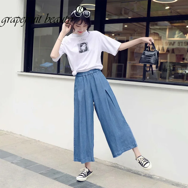 2019 summer sweats pants plus two size Wide-leg women autumn high-waist-straight trousers pantalones mujer cargoe |