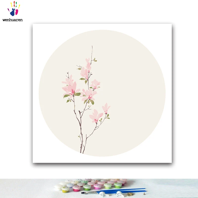 DIY картинки для раскраски по номерам с цветами Lycorisradiata Bauhinia Linn картина Рисование