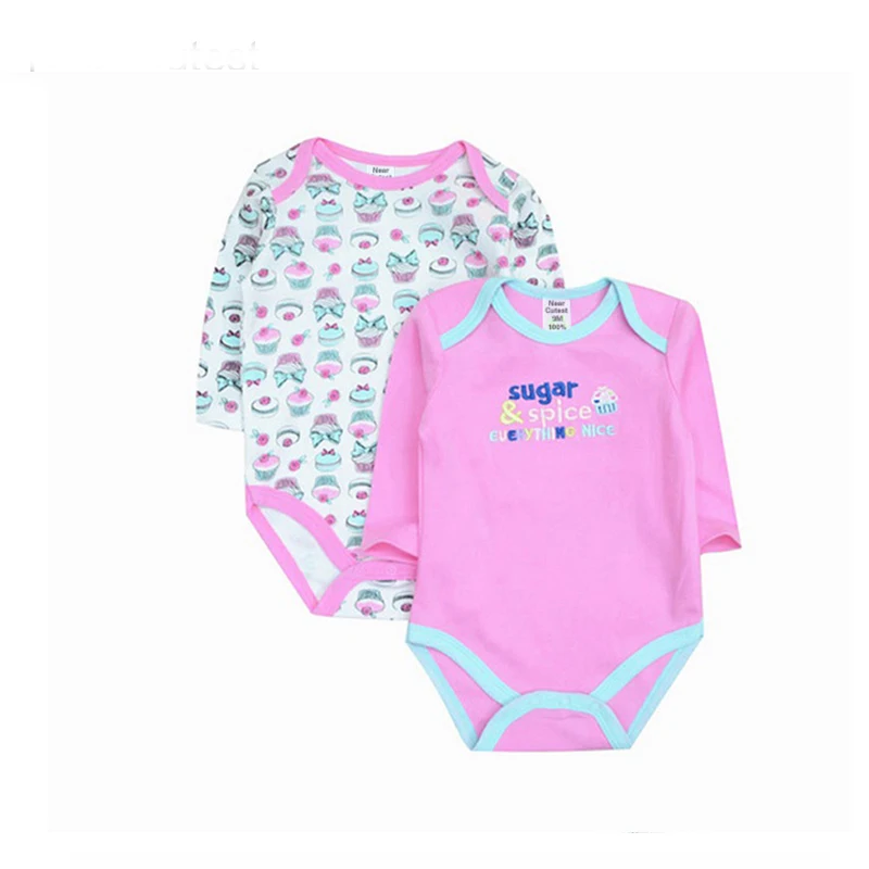 Детский комбинезон из хлопка с длинным рукавом 2 шт./лот|boy girl clothes|piece jumpsuitbaby rompers |