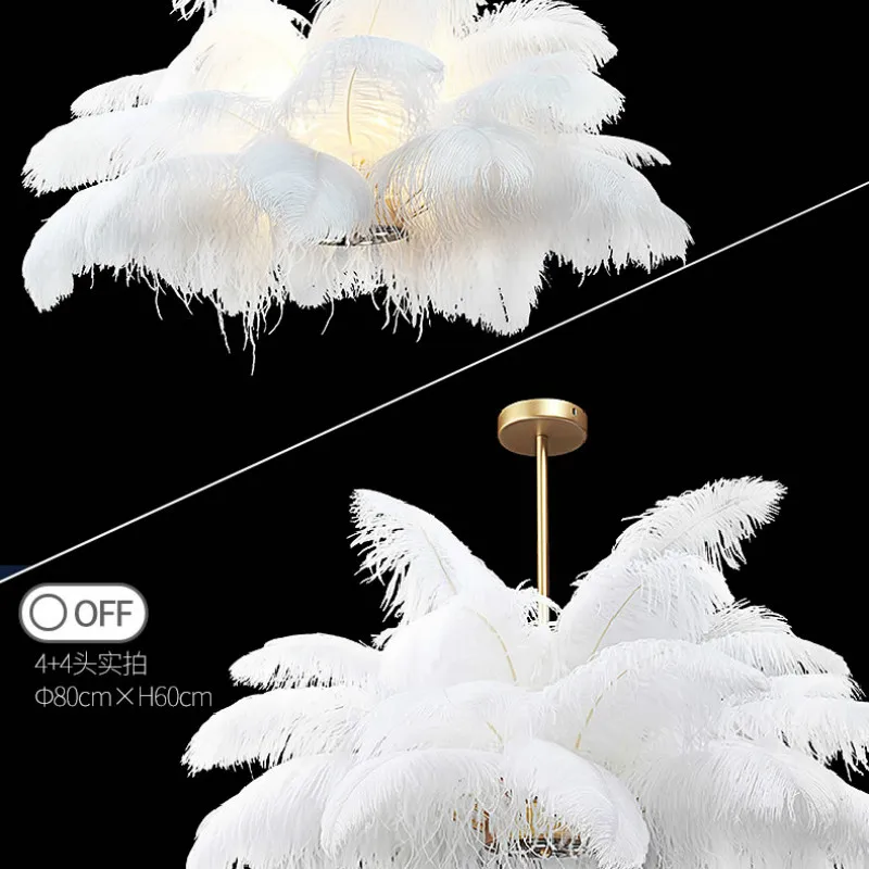 Скандинавские креативные перьевые люстры, потолочный светильник, современная роскошная гостиная, спальня, теплый подвесной светильник, роскошные люстры, светильники