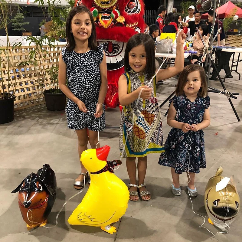 1pc Walking foil balloon baby shower birthday decor party supplies cartoon animal dinosaur unicorn kid inflatable toy | Дом и сад