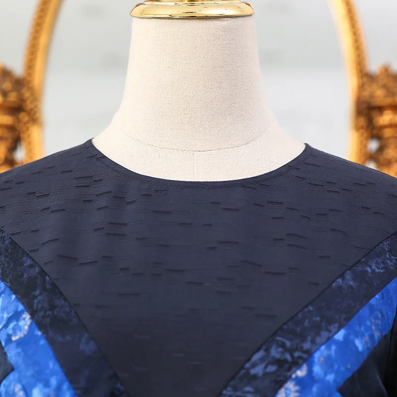 VOA плотная шелковая жаккардовая футболка Ретро стиль офисные женские топы осень