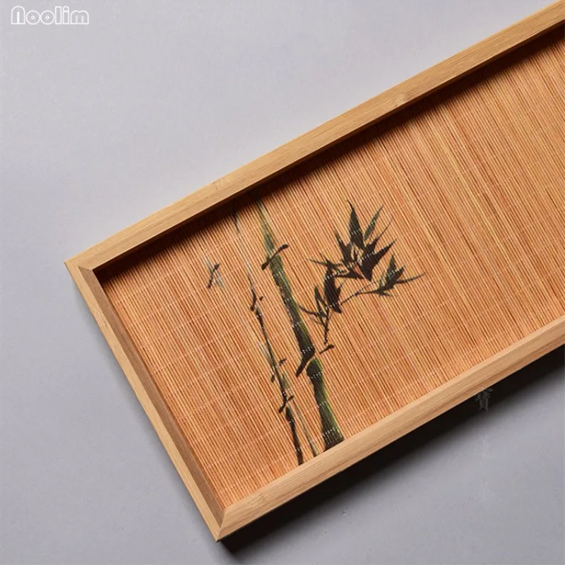 NOOLIM креативный прямоугольный чайный поднос деревянная тарелка бамбуковый