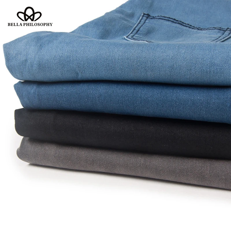 

Bella Philosophy 2018 Autumn winter regular jeans female pencil pants fashion women pockets trousers high casual jeans for women