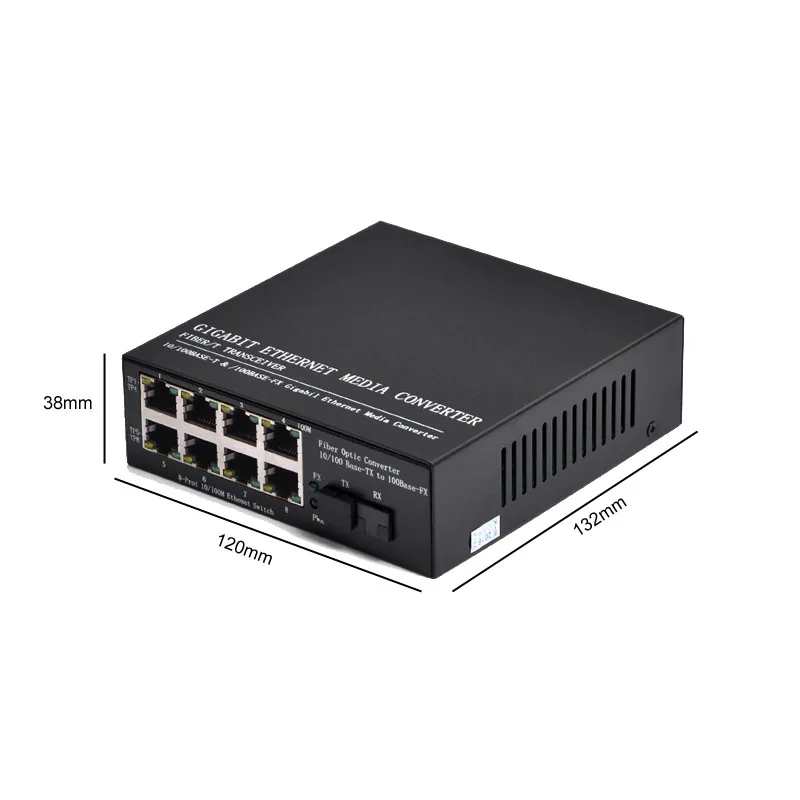Медиа конвертер с поддержкой быстрой сети Ethernet 100 Мбит/с оптический медиа 8