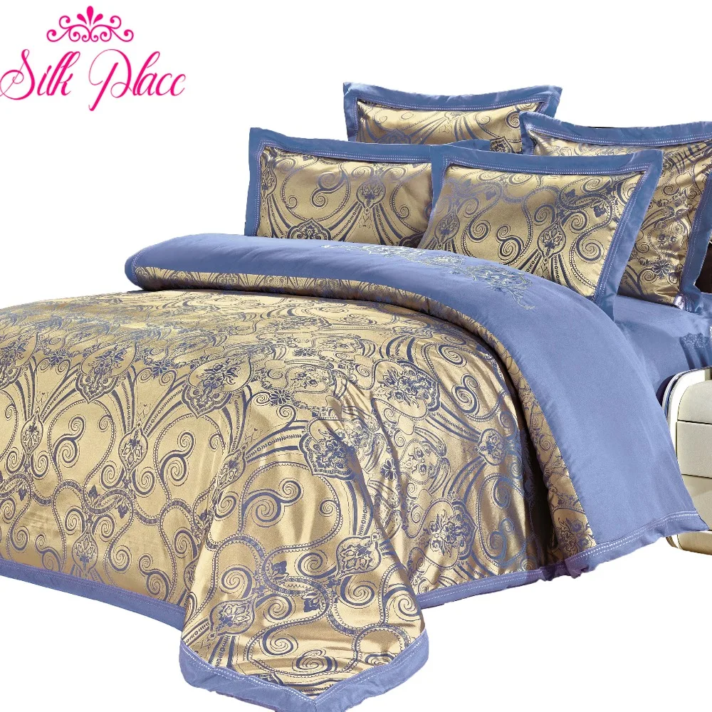 Роскошный комплект постельного белья из сатина и жаккарда простыня наволочки в