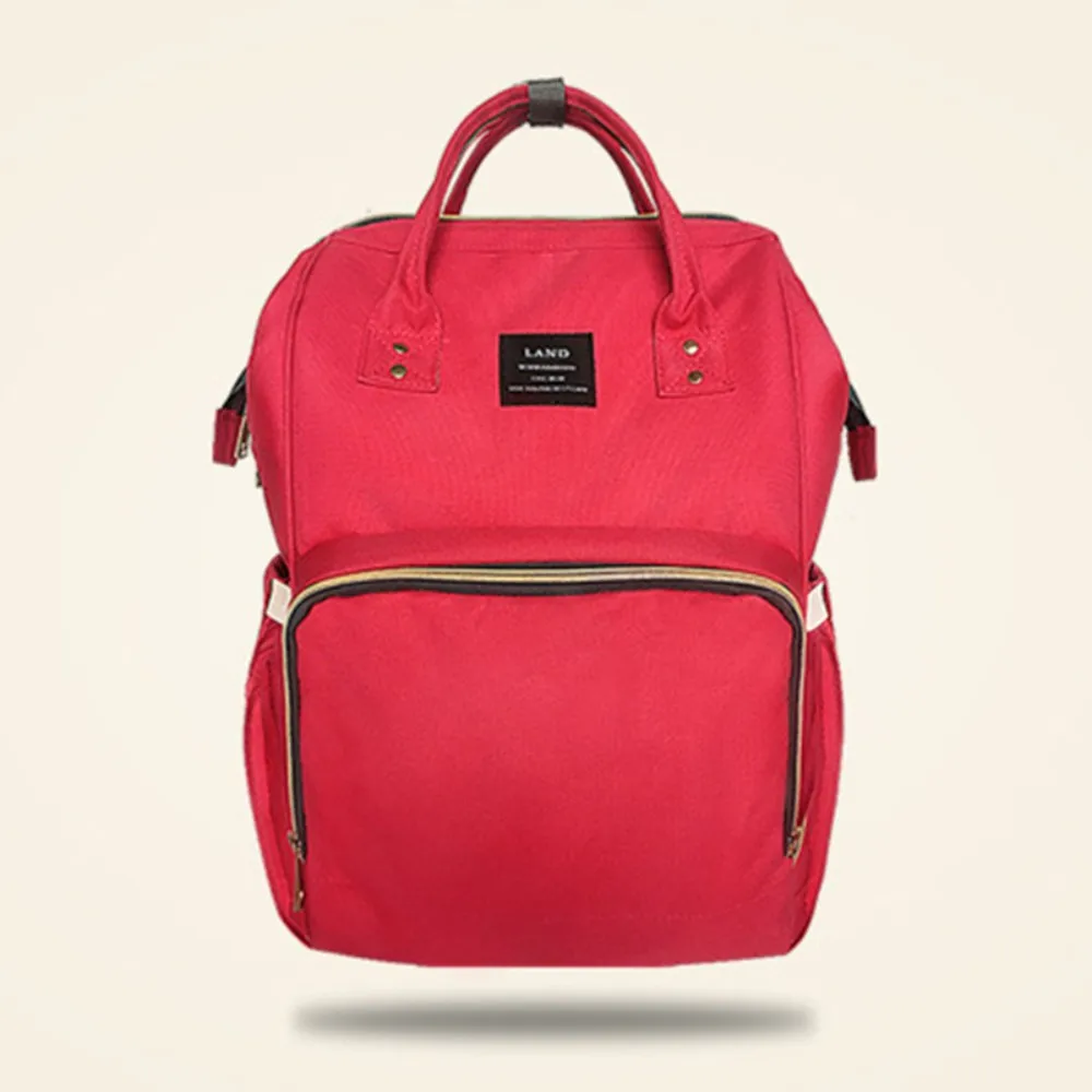 Red Diaper Bag LAND детская сумка, модные сумки для подгузников, большая сумка для подгузников, рюкзак, детский органайзер, сумки для мам, сумка, Детский рюкзак для подгузников - Цвет: Red Diaper Bag