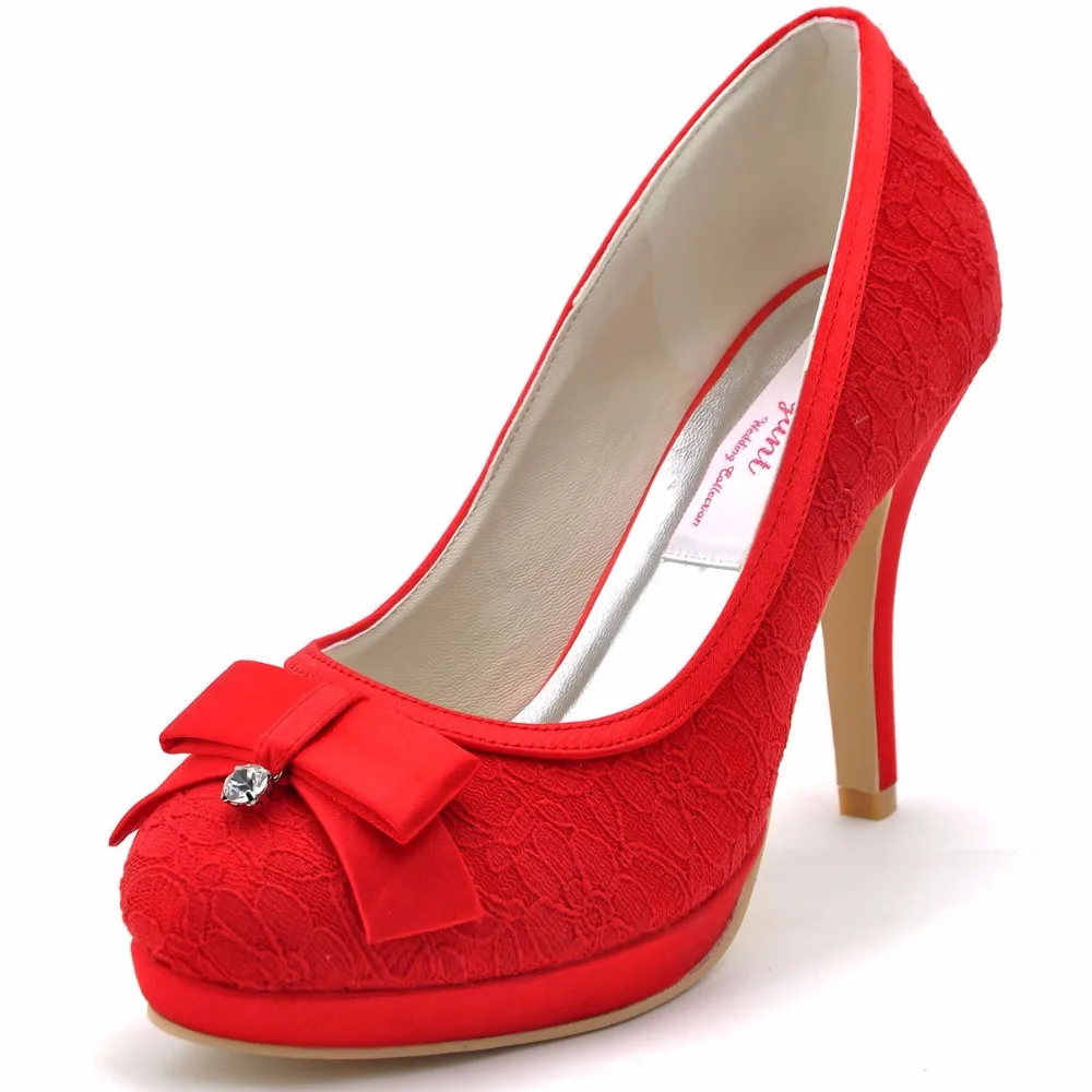 EL-003-PF женская обувь для подружки невесты цвет слоновой кости красный белый