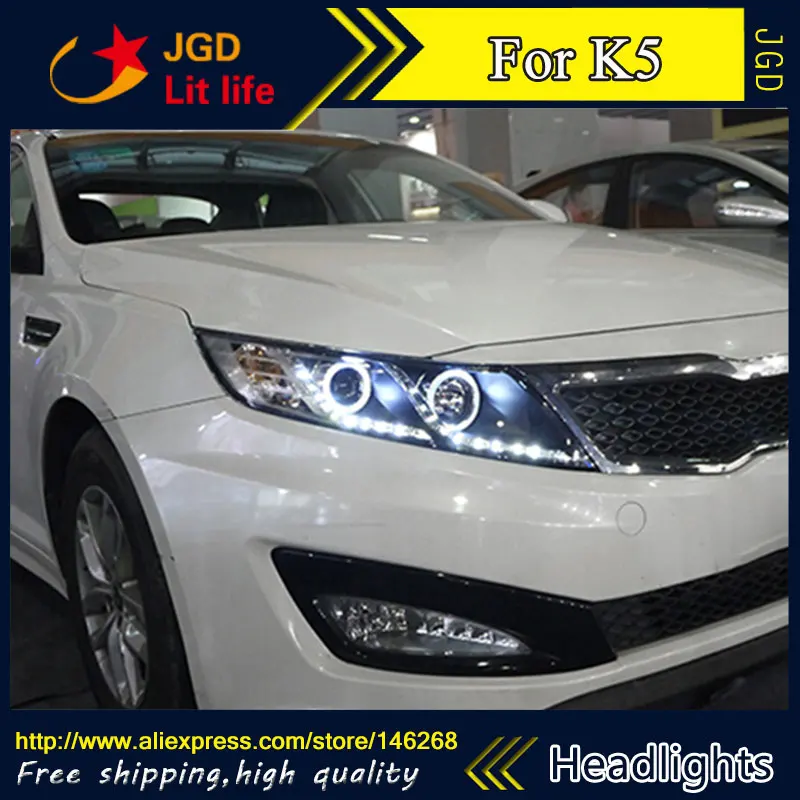 Автомобильный Стайлинг светодиодный HID Рио светодиодный фары передняя фара для KIA K5 2011 2012 2013 bi-ксеноновая линзы ближнего и дальнего света