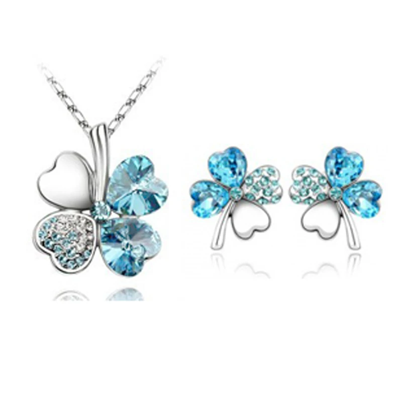 Женский ювелирный комплект из колье и серёг с австрийским кристаллом|jewelry sets|earring
