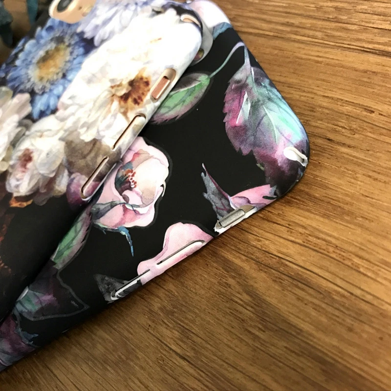 Жесткий чехол из поликарбоната в стиле ретро с цветком камелии для iPhone 7 6 6S Plus