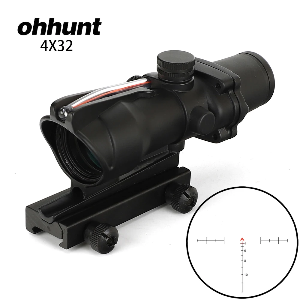 Ohhunt 4x32 скопы охотничьи Тактические оптические прицелы красный шеврон стекло