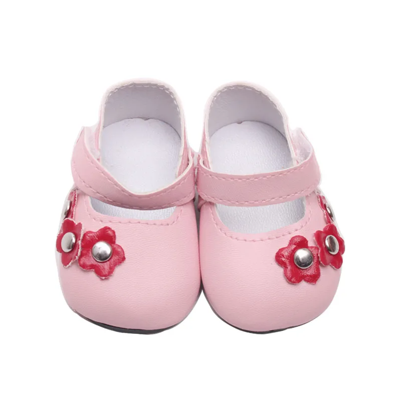 Pink 18 дюймовая кукольная одежда для девочек, розовый свитер, повседневный костюм с обувью, американское платье для новорожденных, детские игрушки, подходят для 43 см, детские куклы c46 - Цвет: Pink