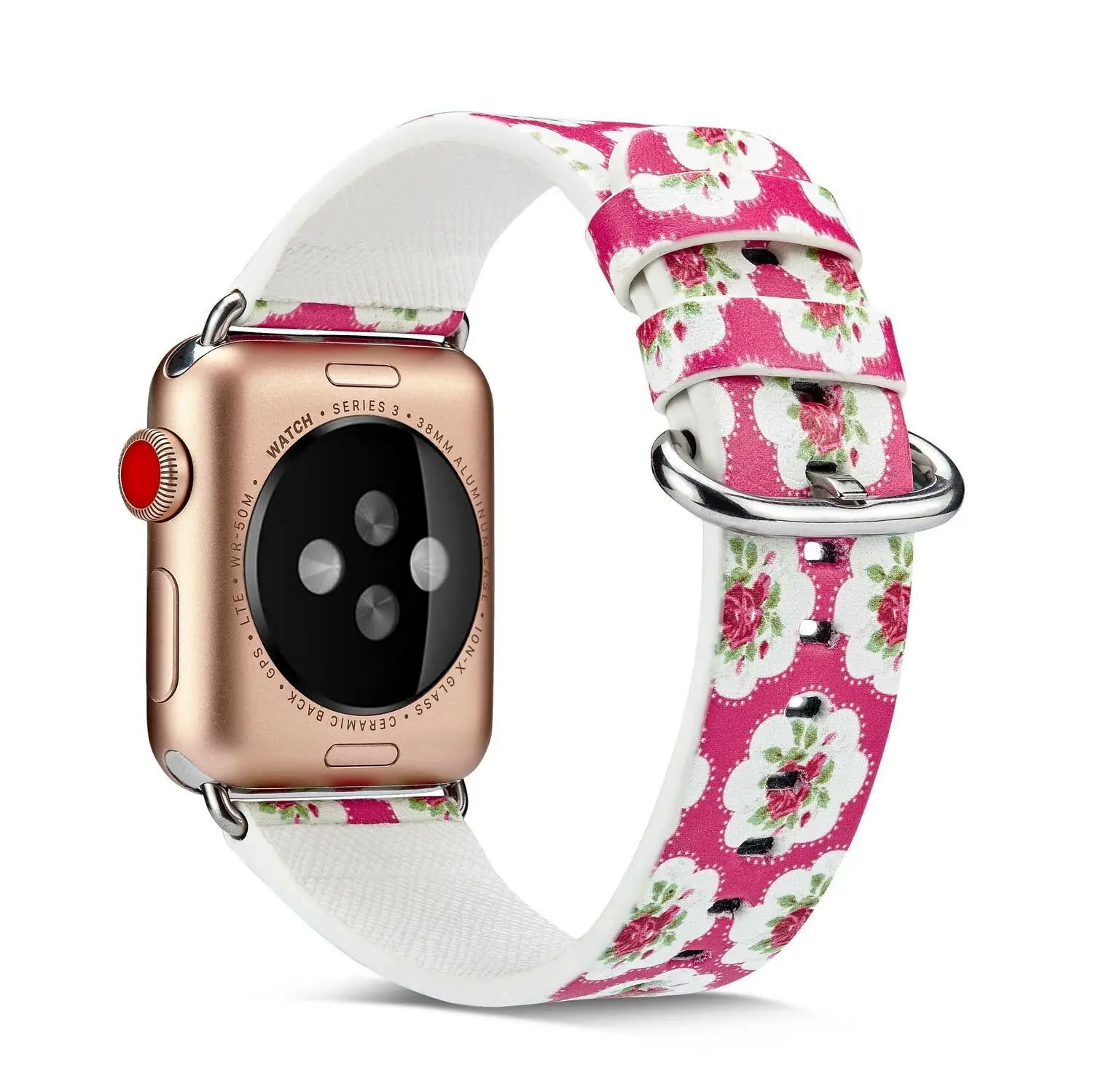 Весенний цветок кожаный ремешок для наручных часов Apple Watch серии 1/2/3/4/5 44 мм, 42 мм, 40 мм, 38 мм, версия Сельский Цветочный браслет для наручных часов iWatch, ремешок