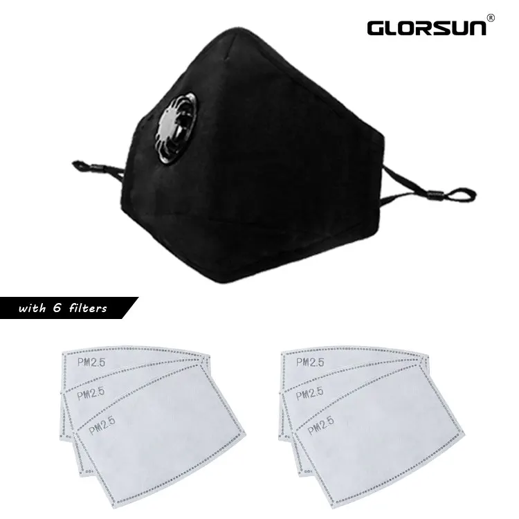 GLORSUN Kpop маска против пыли PM2.5 грипп рот маска с угольным фильтром тканевый респиратор медицинская черная маска на губы бег - Цвет: 002BA01206