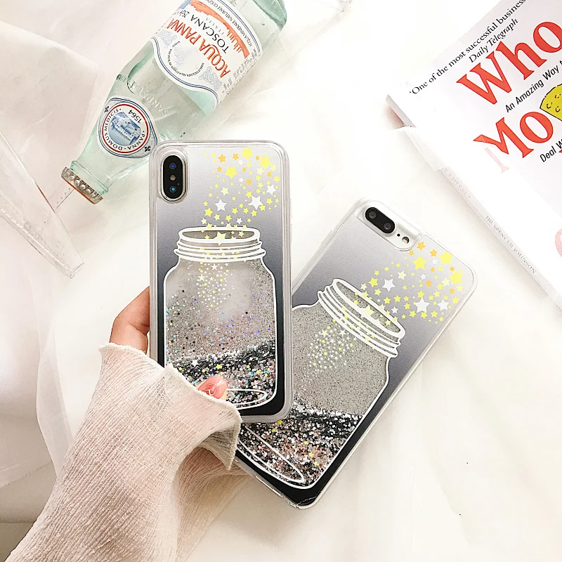Bling с изображением пожеланий из бутылки звёзды сыпучий песок чехол для iphone X 7 плюс