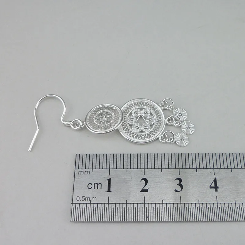 Women's Earings Ethnic Jewelry Boho 999 Sterling Silver 2019 Fashion Korean Vintage Earrings For Women Gourd Hollow Out | Украшения и